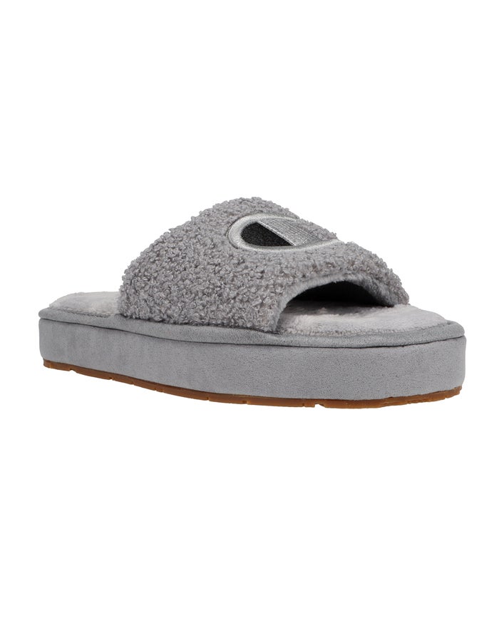 Champion Womens Slippers NZ - Plush Cozy Grey ( 1293-GEWSL )